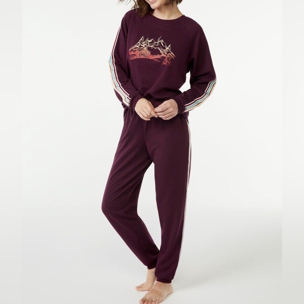 Joyspun women’s French Terry Holliday pajama 2 piece